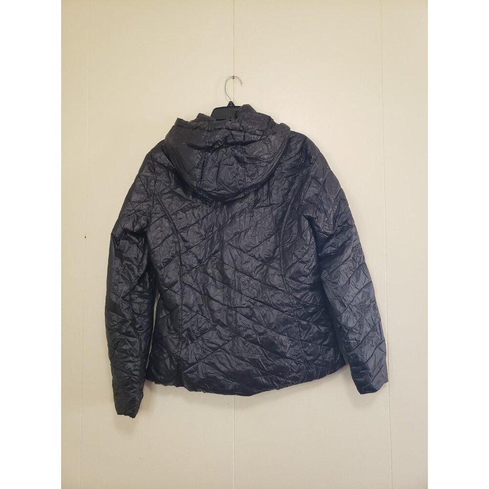 Tek Gear WarmTek Womens M Puffer Jacket Black Full Zip Pockets Packable Hiking - Picture 2 of 6